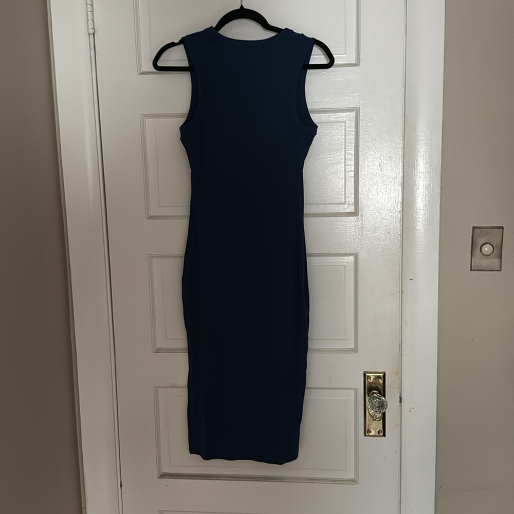 NWOT Elegant Navy Blue Sleeveless Dress - Picture 8 of 8